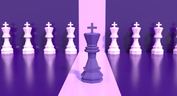 Kungen av schack, sticker ut från mängden. — Stockfoto