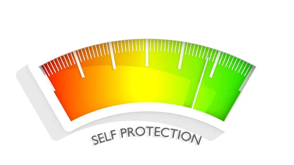 Συσκευή μέτρησης αυτοπροστασίας με βέλος και κλίμακα. — Φωτογραφία Αρχείου