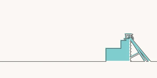 Kömür madenciliği illüstrasyonu. İnce çizgi biçimi kavramı — Stok Vektör