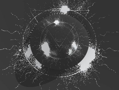 Mistik gizemli gotik geometri ince çizgiler sembolü