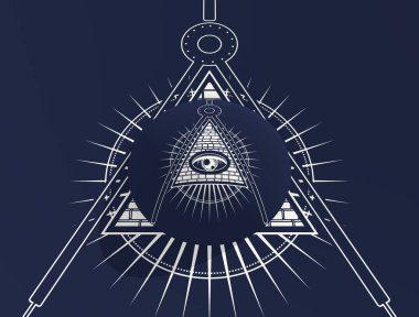 Mistik gizemli gotik geometri ince çizgiler sembolü