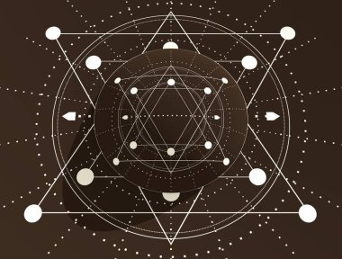 Mistik gizemli gotik geometri ince çizgiler sembolü