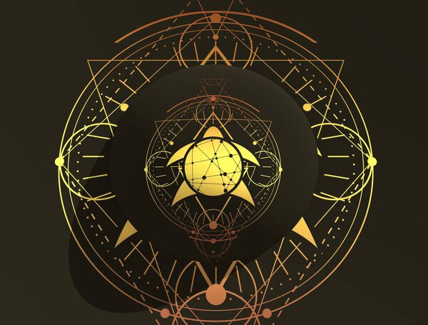 Mystical esoteric gothic geometry thin lines symbol
