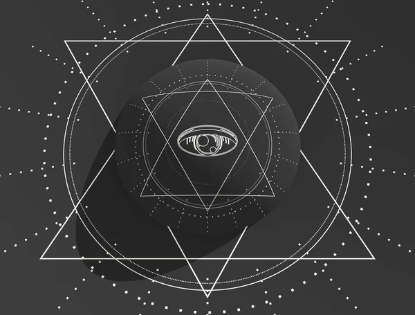 Mystische esoterische gotische Geometrie dünne Linien Symbol — Stockfoto