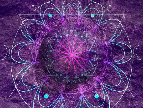 神秘的な密教のゴシック幾何学細い線のシンボル — ストック写真