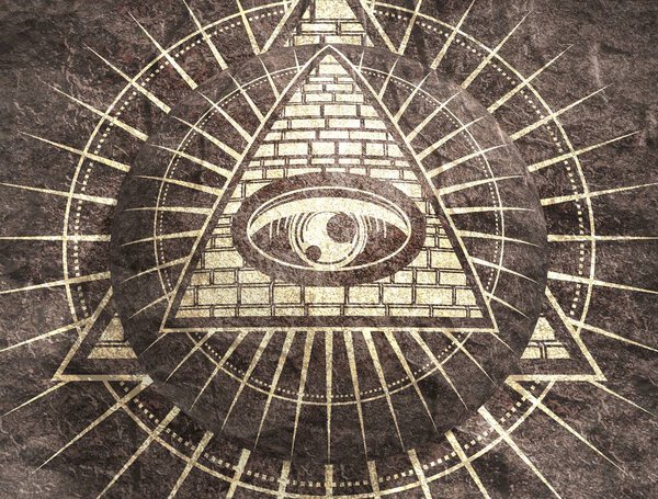 Mystical esoteric gothic geometry thin lines symbol