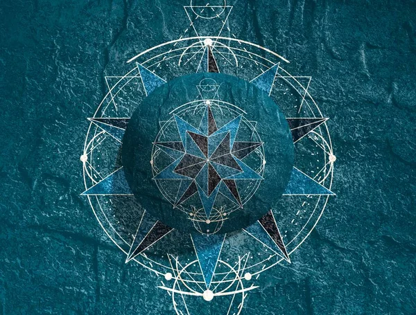 Mystická esoterická gotická geometrie tenké čáry symbol — Stock fotografie