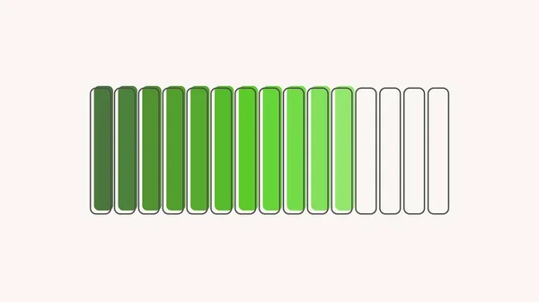 Banda segmentada verde horisontal. Concepto de escala de medición — Archivo Imágenes Vectoriales