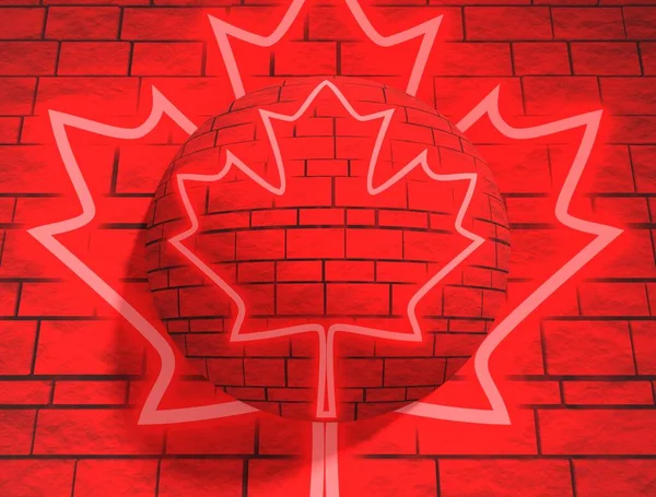 Ícone de folha de bordo da bandeira nacional do Canadá — Fotografia de Stock