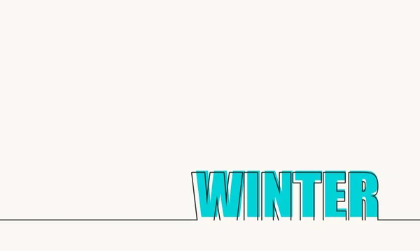Ilustración de letras con palabra invierno en estilo de línea delgada. — Archivo Imágenes Vectoriales