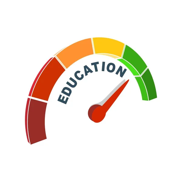 Dispositivo di misurazione dell'educazione con freccia e scala. — Vettoriale Stock