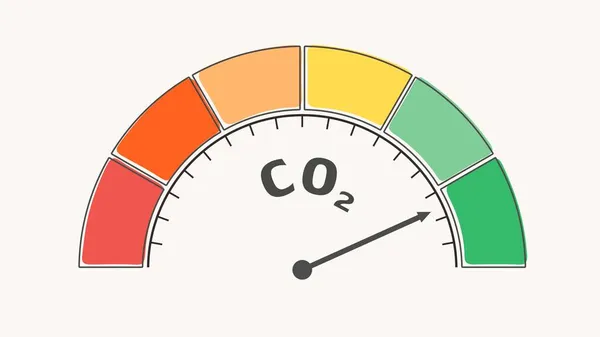 Ícone do dispositivo de medição do nível de dióxido de carbono. Escala de gradiente. —  Vetores de Stock