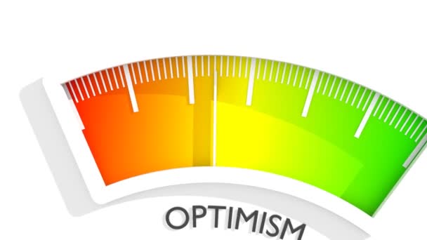 Optimism mätanordning med pil och skala. — Stockvideo