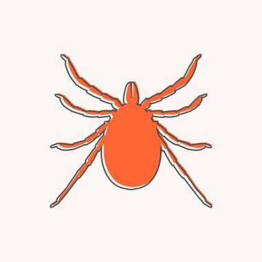 Kene parazitinin ince çizgi biçimi simgesi.