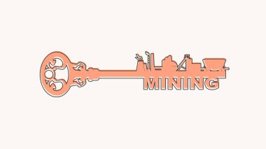 Düz tasarım stili modern illüstrasyon konsepti madencilik endüstrisinin anahtarı.
