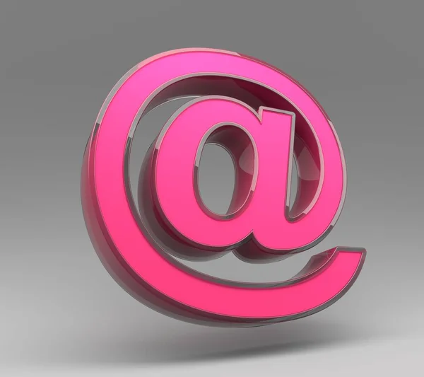 3D електронна пошта символ зі скляним контуром матеріалу — стокове фото