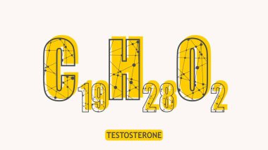 İnsan hormonu testosteronunun kimyasal moleküler formülü.