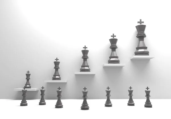 Låg poly kung av schack på tröskeln till framgång — Stockfoto