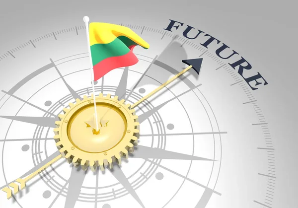 Глобальная бизнес-концепция. Флаг Литвы — стоковое фото