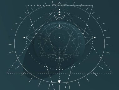 Mistik gizemli gotik geometri ince çizgiler sembolü