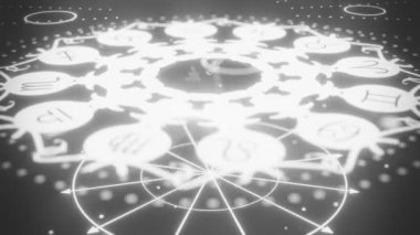 Zodyak çemberli mistik bir astroloji sembolü.