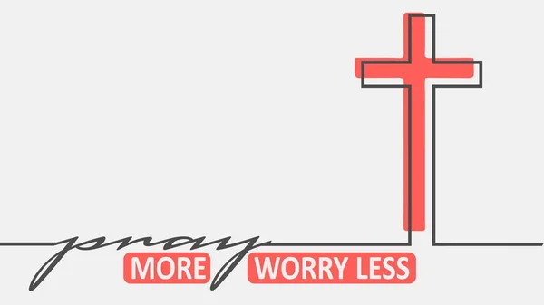Geç ve dua et daha az endişelen ince çizgilerle — Stok Vektör