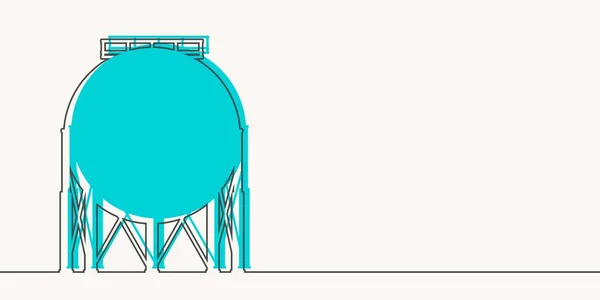 가스 저장 탱크. 날씬 한 라인 스타일 개념 — 스톡 벡터
