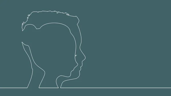 Femme tête à l'ombre d'un homme tête — Image vectorielle