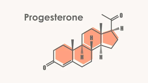 Structural formula of human steroid progesterone hormone —  Vetores de Stock