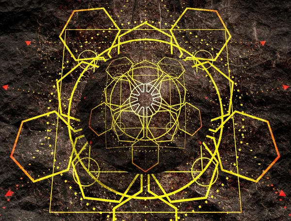 Μυστική εσωτερική γοτθική γεωμετρία σύμβολο λεπτών γραμμών — Φωτογραφία Αρχείου