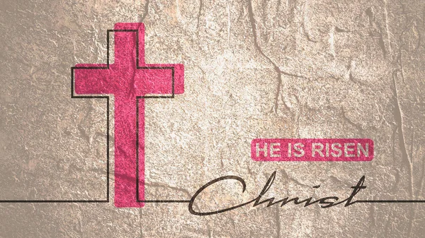 Хрест і він піднятий текст у стилі тонких ліній — стокове фото