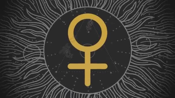 Zodiak och astrologi symbol för Venus planeten — Stockvideo