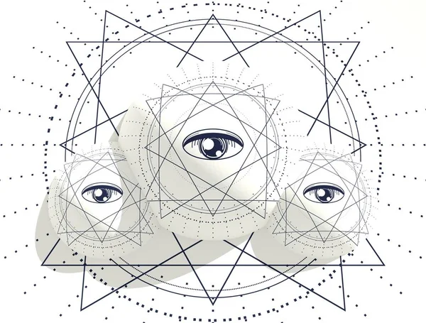 Mystical esoteric gothic geometry thin lines symbol. 3D Render — Fotografia de Stock