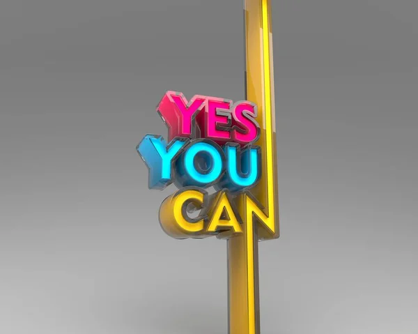Yes you can text of motivation typography quote. 3D Render — Stockfoto