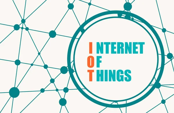 IOT - Akronim Internet Of Things. Teknologi dan pendidikan - Stok Vektor