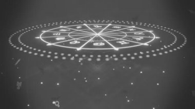 Zodyak çemberli mistik bir astroloji sembolü.