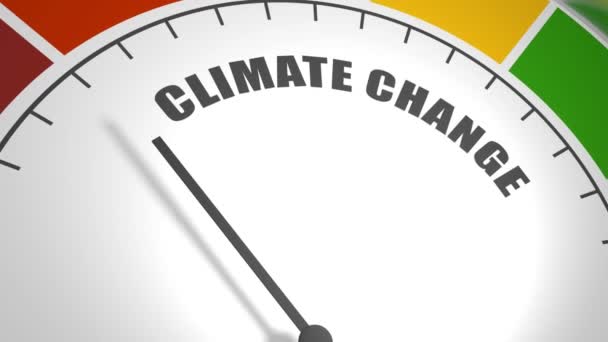 Appareil de mesure du changement climatique avec flèche et échelle. — Video
