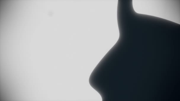 Silhouette de tête d'homme avec l'univers comme cerveau. — Video