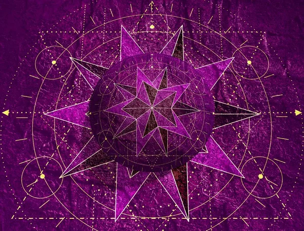 神秘的な密教のゴシック幾何学細い線のシンボル。3Dレンダリング — ストック写真