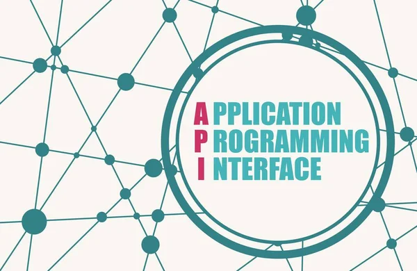 Acroniem API - Applicatie Programmering Interface in cirkel. — Stockvector