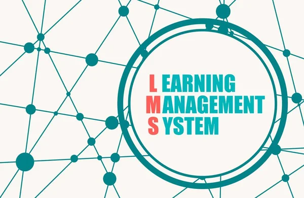 LMS - Akronim Learning Management System. Aplikasi perangkat lunak untuk administrasi, dokumentasi, pelacakan, pelaporan, otomatisasi, dan pemberian program pendidikan - Stok Vektor