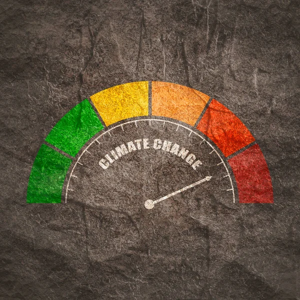 Dispositivo de medição das alterações climáticas com seta e escala. — Fotografia de Stock