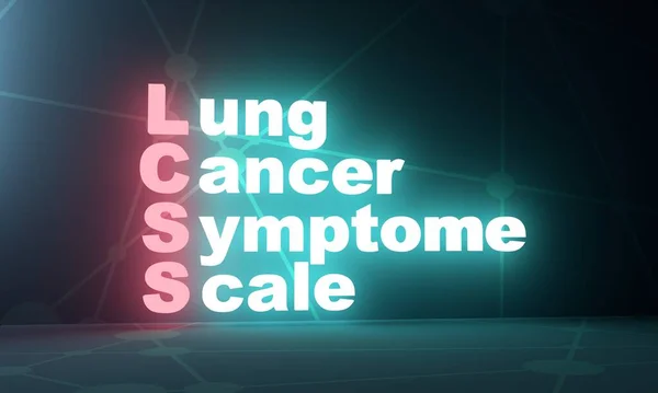 LCSS - Lung Cancer Symptome Scale acronym. Neon shine text. 3D Render — 스톡 사진