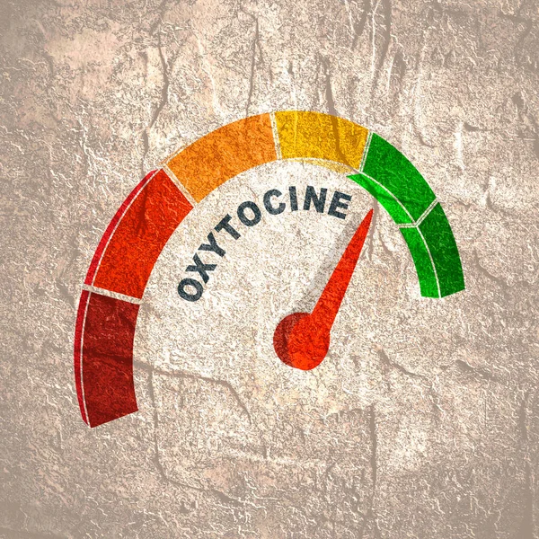 Oxytocin love hormone level scale. Concept of medicine and pharmacy — Stock Photo, Image