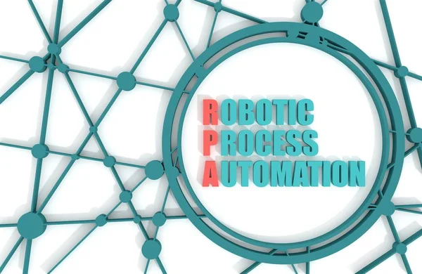 RPA - Akronim Otomatisasi Proses Robotik. Teknologi dan pendidikan. render 3D — Stok Foto