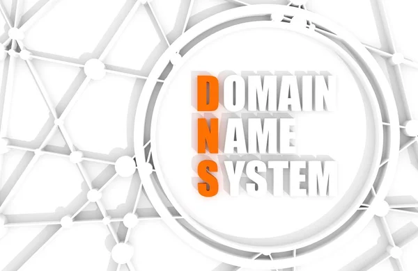 Acronym DNS - Sistem Nama Domain dalam lingkaran. render 3D — Stok Foto