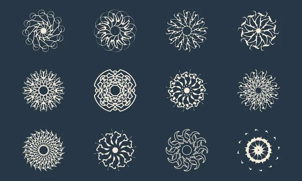 Vector set of design templates. Abstract symbols in ornamental arabic style - emblems for luxury products, hotels, boutiques, jewelry, oriental cosmetics, restaurants, shops and stores — Stock Vector