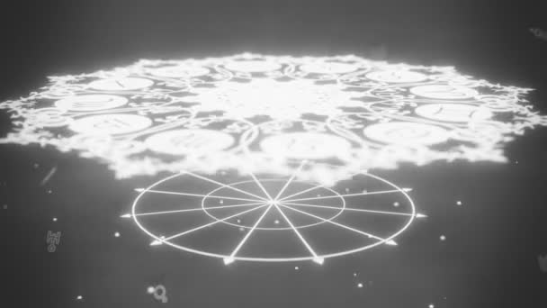 Mystisches okkultes Astrologie-Symbol mit Tierkreis — Stockvideo