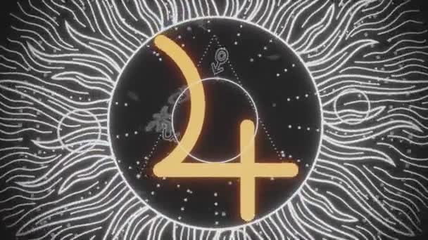 Зодіак і астрологія - символ планети Юпітер. — стокове відео