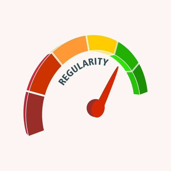 Dispositivo de medição de regularidade com seta e escala. —  Vetores de Stock